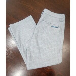 Oakley Pants Mens 34W‎ Grey Plaid Straight Leg Golf Casual Slacks Trousers